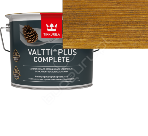 Tikkurila VALTTI PLUS Complete 0,75L lak-bejca, półmatowa kolor GOLDEN OAK