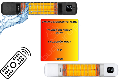 Promiennik ciepła na podczerwień na ścianę LUXEVA PRO-WL MINI 1200W