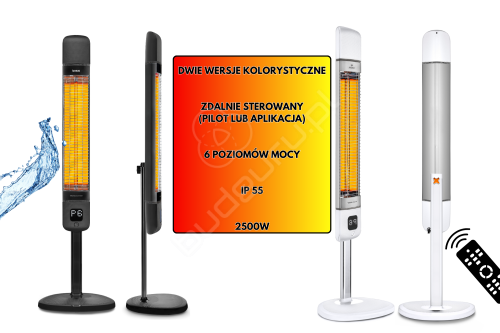 Promiennik ciepła na podczerwień wolnostjący LUXEVA PRO-WL MINI 1200W LUXEVA SMART-FR  2500W