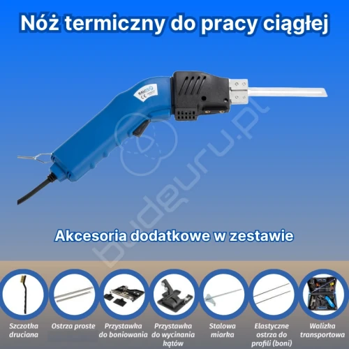 BAUTEC ZESTAW Nóż termiczny Knife Premium+  do cięcia styropianu ciągły tryb pracy  250W