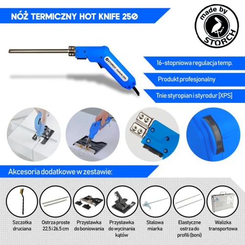 Profesjonalny Nóż Termiczny do cięcia styropianu Storch HotKnife 250, cięcie styropianu do 25cm