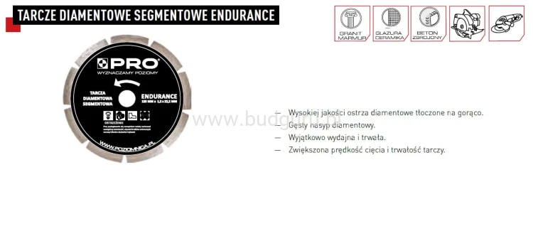 Tarcza diamentowa pełna Endurance 125x7x1,2x22,2mm WT-DD-P125EN