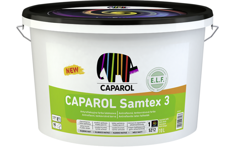 Caparol Samtex 3, ELF matowa farba lateksowa, antyrefleksyjna 10L biała