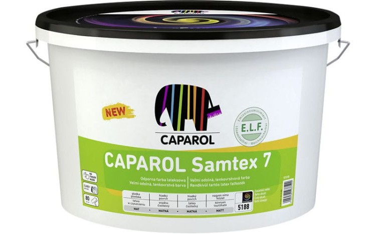 Caparol Samtex 7, ELF matowa farba lateksowa, odporna 10L biała