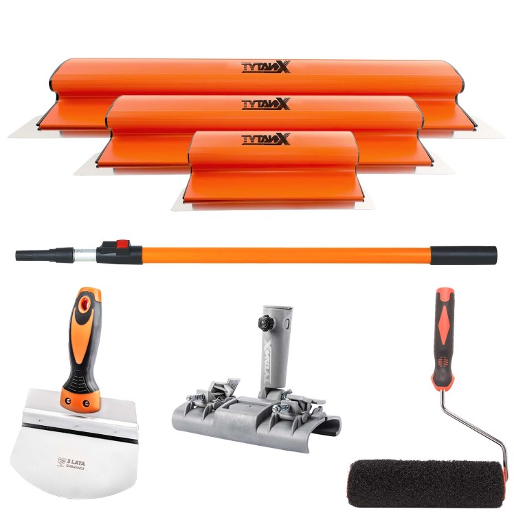 Zestaw noży do gładzi Tytanx [80,60,25cm] zestaw szpachli do gładzi, noże do gładzi