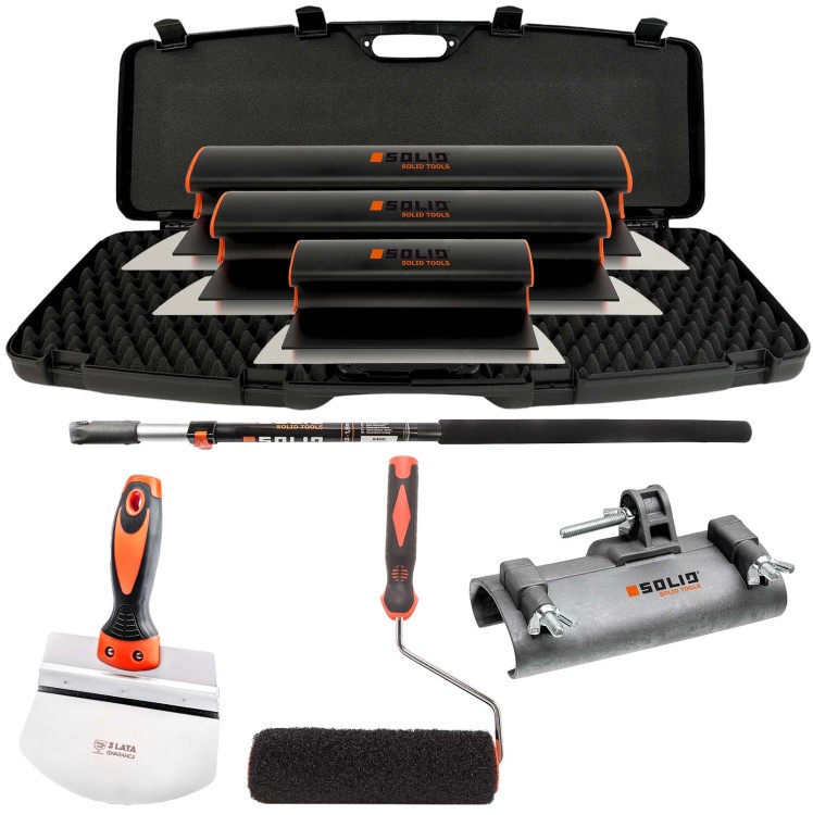 Szpachle do gładzi SOLID VX3 Premium Edition 80,65,25 cm, zestaw szpachli do gładzi w walizce transportowej